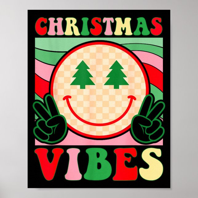 Poster Groovy Christmas Vibes Happy Christmas Day For Men (Frente)