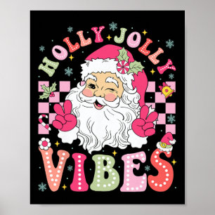Poster Groovy Cute Papai Noel Natal Vibes Xmas Mulheres