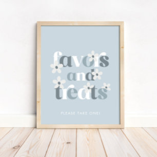 Poster Groovy Daisy Modern Boho Birthday favorece e trata