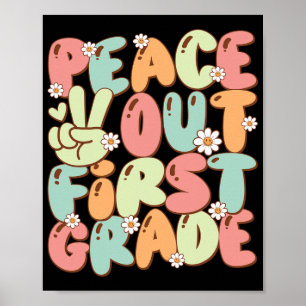Poster Groovy De Primeiro Grau No Último Dia Da Escola De