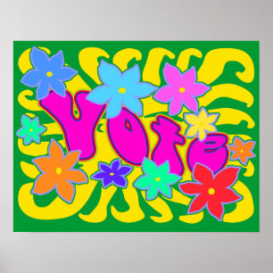 Poster Groovy do voto