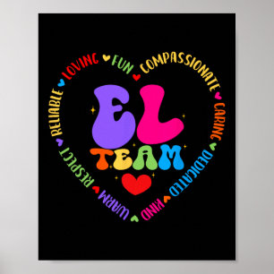 Poster Groovy El Equipe Semana de Apreciação de Professor