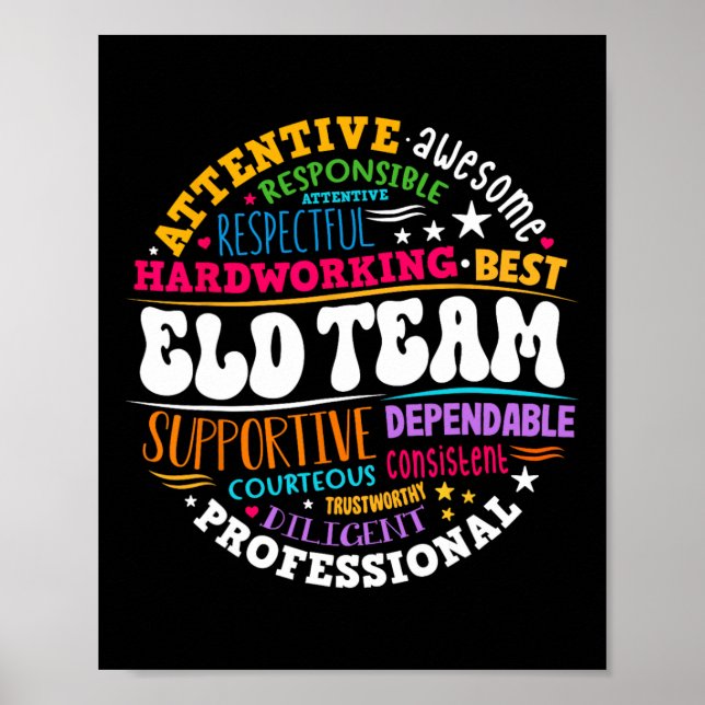 Poster Groovy Eld Team Crew English Language Development  (Frente)