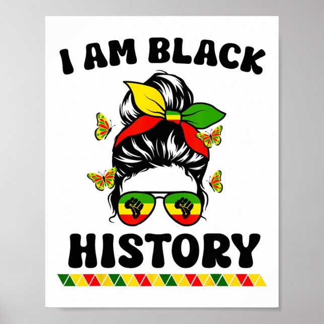 Poster Groovy Eu Sou Mês da História Negra Menina Mulhere (Frente)