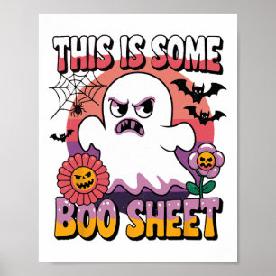 Poster Groovy Ghost Este É Um Hallowee Engraçado De Folha