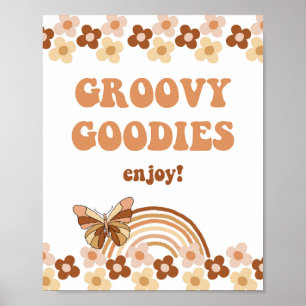 Poster Groovy Goodies Retro Hippie - Sinal do Partido