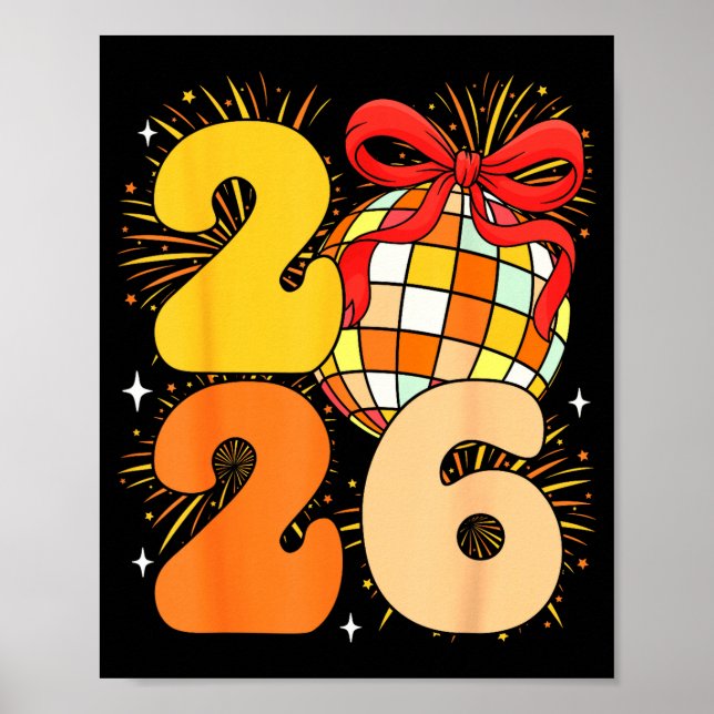 Poster Groovy Happy New Year 2026 New Years Eve Party Men (Frente)