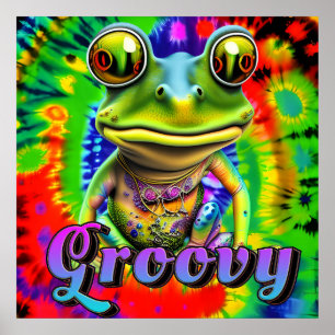 Poster Groovy Hippie Trippy Sapo Psicedélico