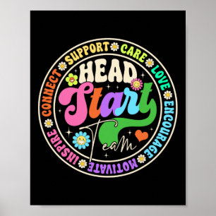 Poster Groovy Inspirar Encorajar Amor Head Start Equipe D