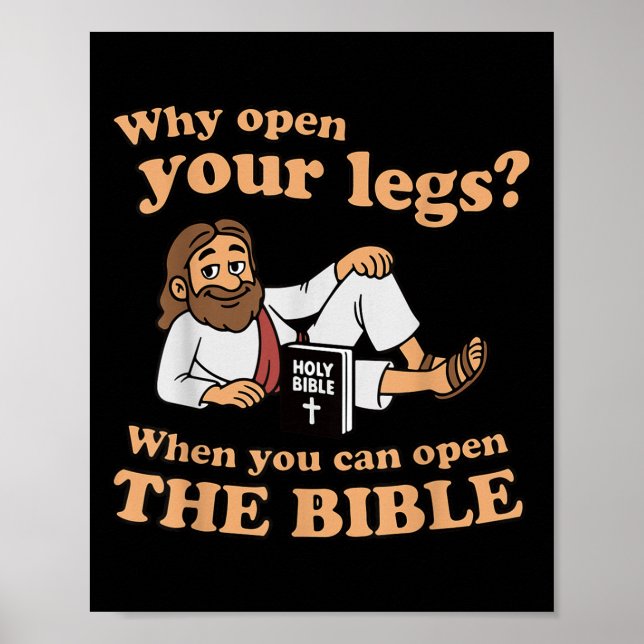 Poster Groovy Jesus Why Open Your Legs When You Can Open  (Frente)