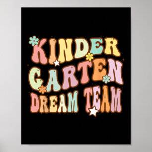 Poster Groovy Kindergarten Dream Team Primeiro Dia De Vol