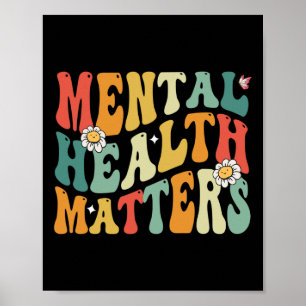 Poster Groovy Mental Health Importa A Doença Do Cérebro H