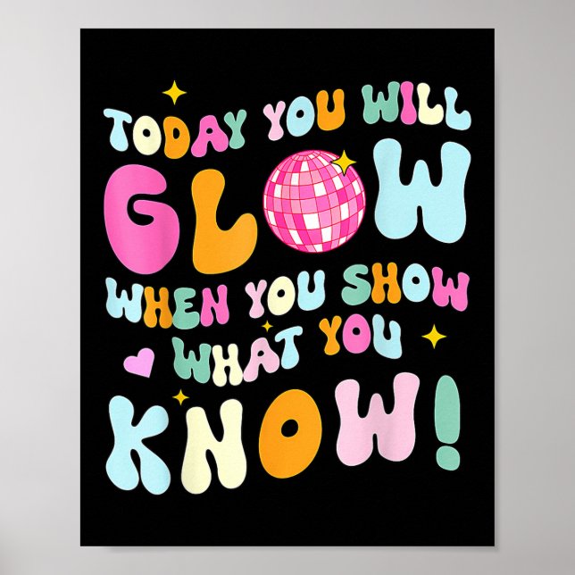 Poster Groovy Mostra O Que Conhece Professor De Dia De Te (Frente)