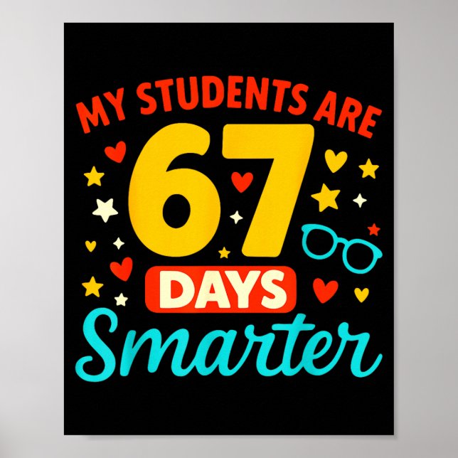Poster Groovy My Students Are 67 Days Smarter 67 Meme For (Frente)