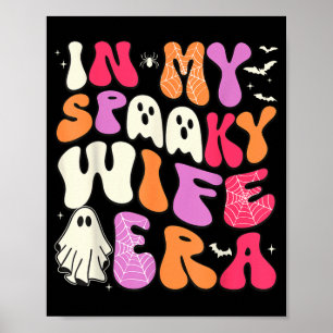 Poster Groovy na Era da Esposa Assustadora Festa de Hallo