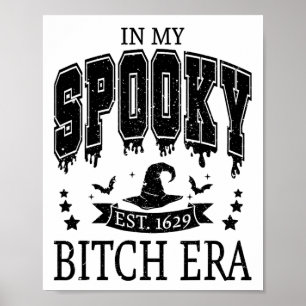 Poster Groovy Na Minha Época Estranha Halloween De Mão Es