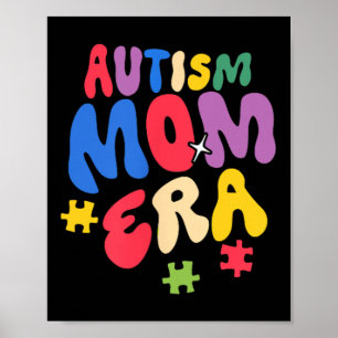 Poster Groovy No Meu Autismo Mãe Era Engraçado Guerreiro 
