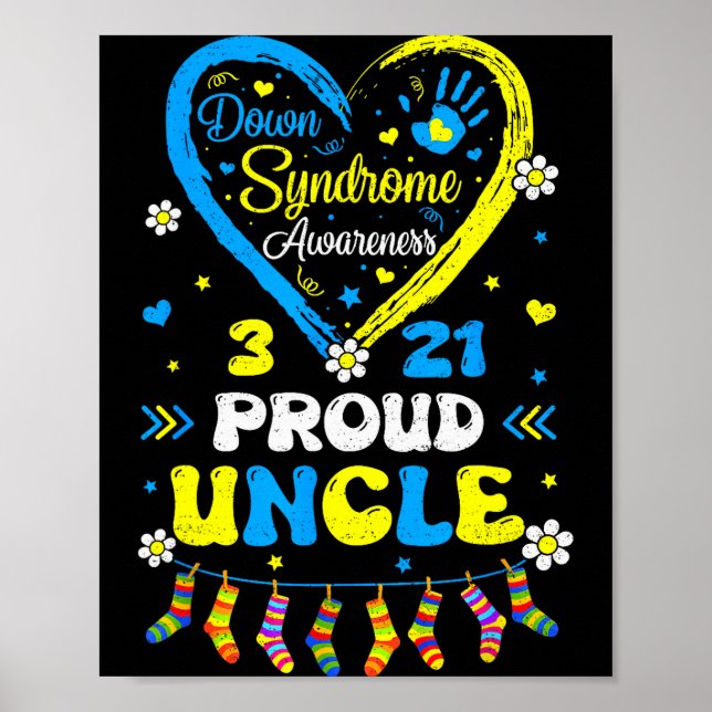 Poster Groovy Proud Down Syndrome Uncle Awareness Matchin (Frente)