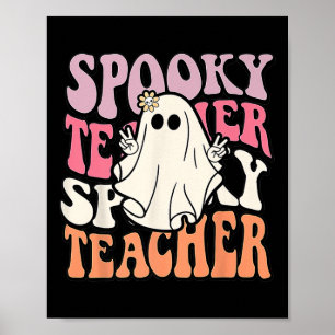 Poster Groovy Retro Halloween Spooker Trick Ou Chá