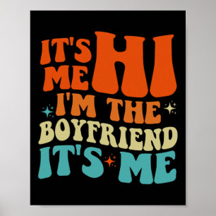 Poster Groovy Retro Sou eu Olá Sou o Namorado