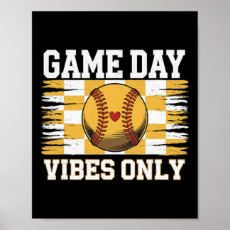 Poster Groovy Softll Women Girls Softll Game Day Vibes 