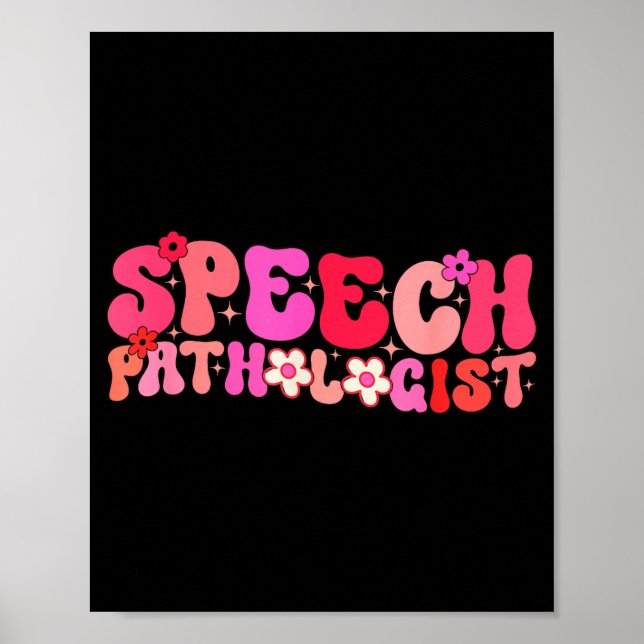 Poster Groovy Speech Pathologist Speech Language Therapy  (Frente)