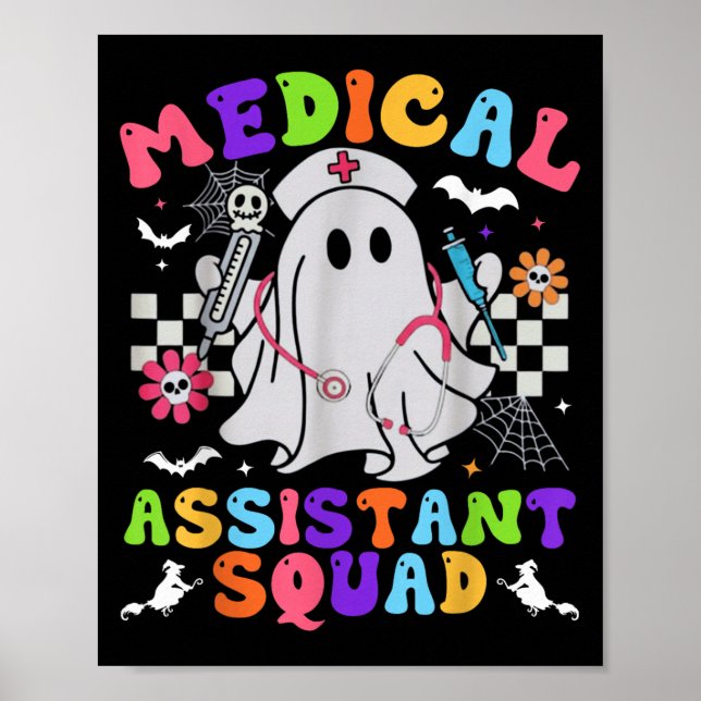 Poster Groovy Spooky Medical Istant Squad Cute Halloween (Frente)
