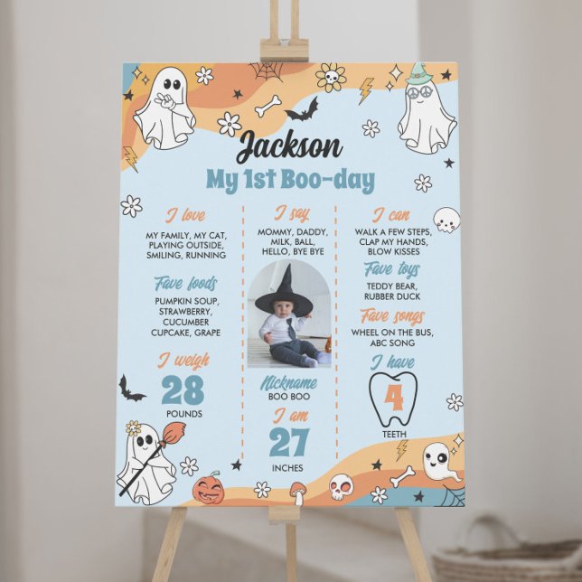Poster Groovy Spooky - Sinal de Milestone de Aniversário (Criador carregado)