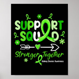 Poster Groovy Suporta Doença Renal De Fita Verde Esquadrã