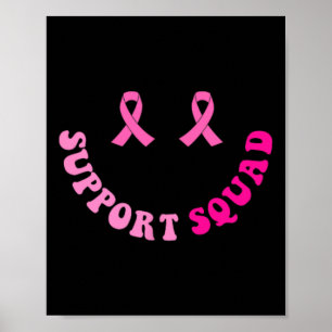 Poster Groovy Support Squad Breast Cancer Sensibilização
