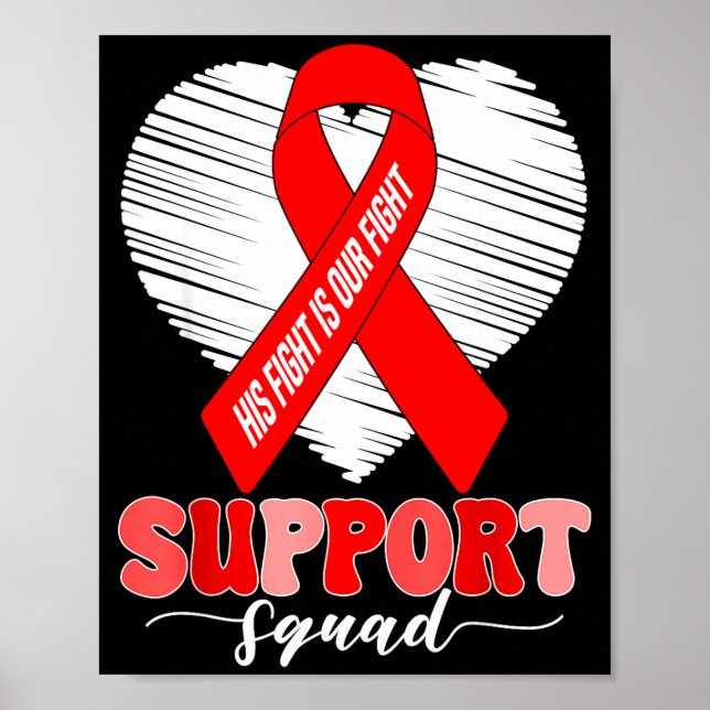 Poster Groovy Support Squad His Fight Is Our Fight Heart  (Frente)
