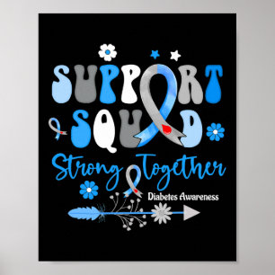 Poster Groovy Support Squad Ribbon T1d Sensibilização par