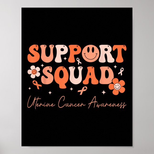 Poster Groovy Support Squad Uterine Cancer Awarness Peac (Frente)