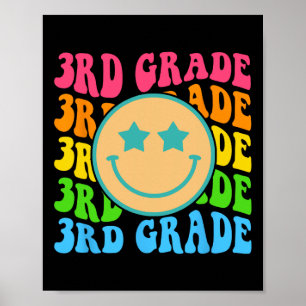 Poster Groovy Third Grade Vibes Enfrenta Professores Retr