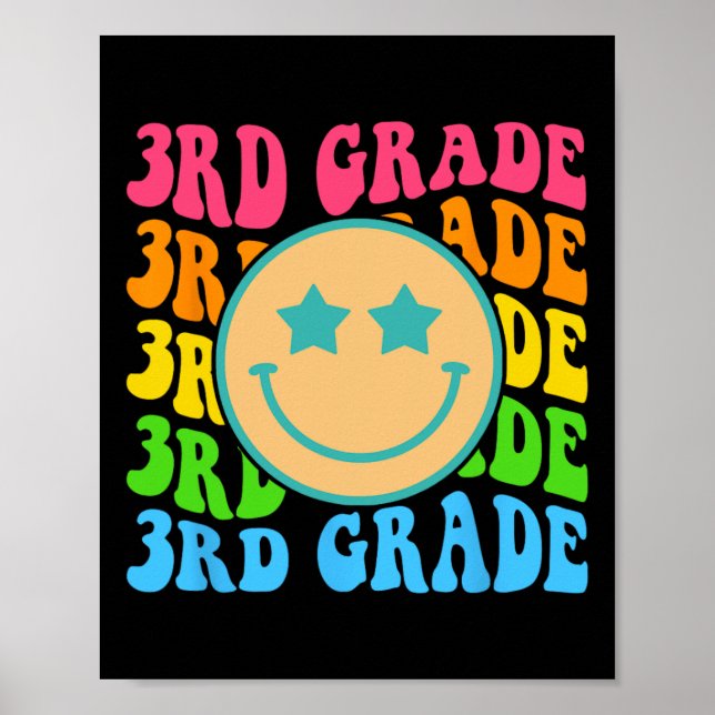 Poster Groovy Third Grade Vibes Enfrenta Professores Retr (Frente)