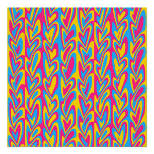 Pôster Groovy Trippy Squiggly Quirky Pansexual Pride