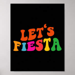 Poster Groovy Vamos Fiesta Funny Cinco De Mayo Women Men