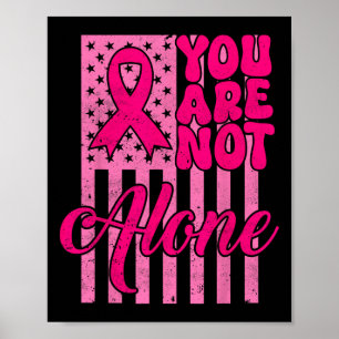 Poster Groovy, você não está sozinho Cancer de Fita Rosa