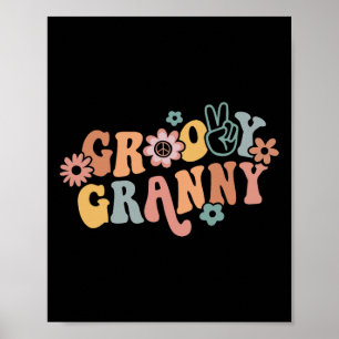 Poster Groovy vovó Um agradecimento vovó Chr de Ação de G