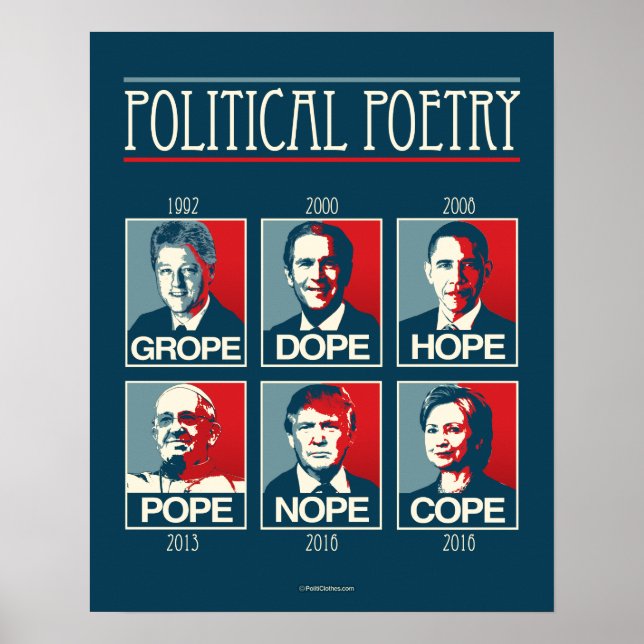 Pôster Grope Dope Hope Pope Nope Cope (Frente)
