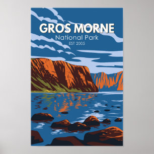 Poster Gros Morne National Park Canada Viagem Art Vintage