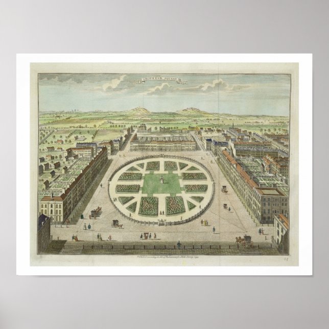 Pôster Grosvenor Square, para "Stow's Survey of London",  (Frente)