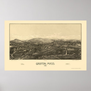 Pôster Groton, Mapa Panorâmico do MÃE - 1886