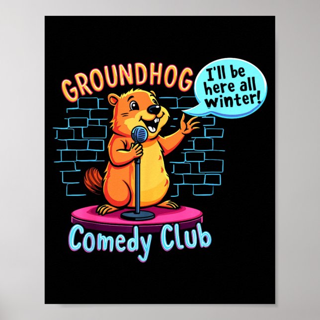 Poster Groundhog Day Comedy Stand-up Weather Sarcasm Wome (Frente)