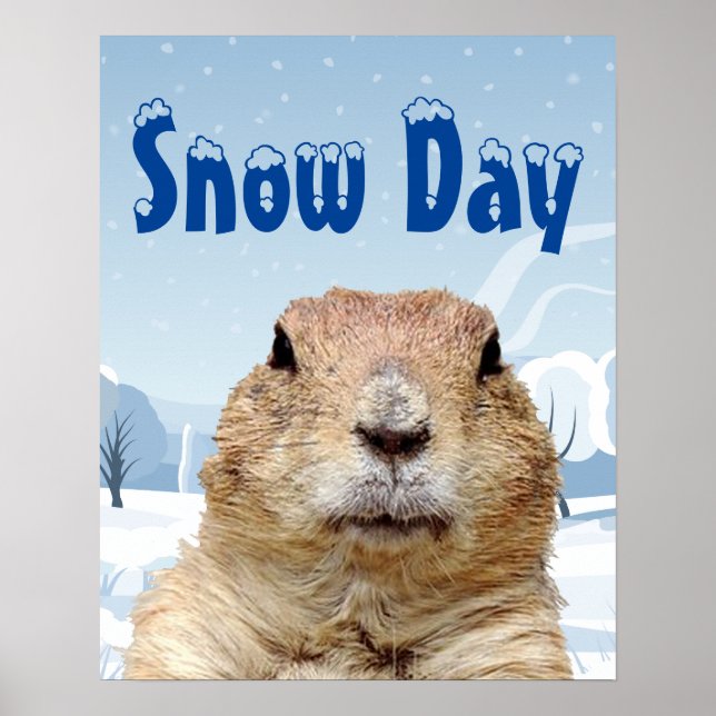 Poster Groundhog Snow Day (Frente)