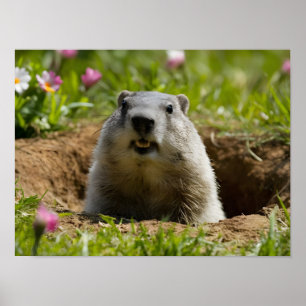 Poster Groundhog Sorrindo