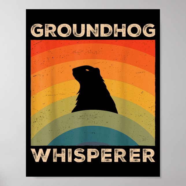 Poster Groundhog Whisperer Retro Vintage Woodchuck Animal (Frente)