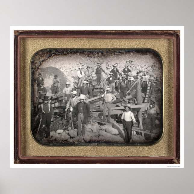 Poster Group of Twenty-three Miners at Sluice [ca. 1852] (Frente)