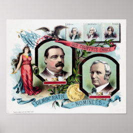 Poster Grover Cleveland e Thomas Hendricks Imprensa às El