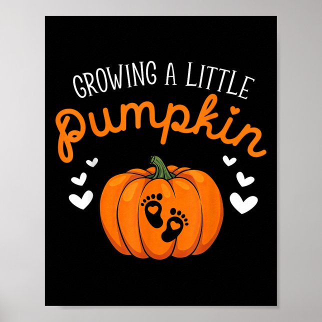 Poster Growing A-little Pumpkin Halloween Pregnancy Annou (Frente)